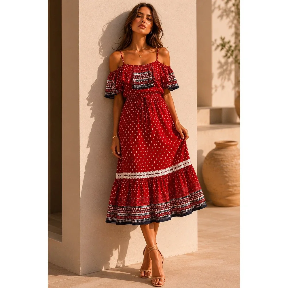 red fit and flare cocktail dress Found You Square Neck Flared Mini Heel Height:12 cm 18th dress birthday dress White Bow-Detail Sequined Dress this dress delivers the